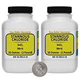 Stannous Chloride [SnCl2] 99+% ACS Grade Powder 2 Lb in Two Space-Saver Bottles USA