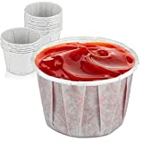 [500 Pack] 2 oz Treated Paper Souffle Portion Cups for Condiments Samples Measuring Jello Shots Sauce Disposable Cup - White