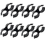 luluxing 20Pcs Black Double Port Pipe Clamps Clips 25mm/1 inch Diameter Shelf Pole Connector Chain Link Fence Panel Clamps