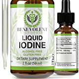 Liquid Iodine Potassium Drops - 1300 Servings | Large 2oz Bottle | Great Taste | 2X Absorption | Just One (1) Drop a Day for Fast, Potent Thyroid Support - Potassium Iodide. Alcohol and Gluten Free.