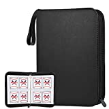 POKONBOY 400 Pockets Baseball Card Binder Sleeves, Trading Card Sleeves Carrying Case Card Binder Fit for Baseball Cards, Trading Cards, Football Cards and Sports Cards (Black)