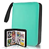 TONESPAC 400 Pockets Card Binder Carrying Holder Compatible with Trading Cards Binder, Coupon Organizer Baseball Card Sleeves, Sports Cards (Teal)