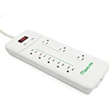 MaxLite Advanced Power Strip with 8 RECEPTACLES and 1350 Joules of Surge Protection,White,APS-8/1350J