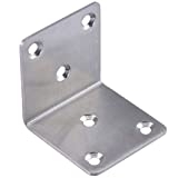 Hyever Stainless Steel Angle Bracket L Shape 90 Degree Corner Brace Joints Plate 6 Pcs