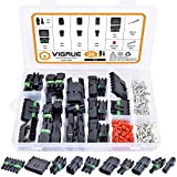 301Pcs 20 Kits Waterproof Car Electrical Wire Connector Terminals Plug Kit 1/2/3/4/6/Male&Female Pin Small Plug 18-14AWG Water Resistend Truck Harness Plug Car Spark Plug Connector