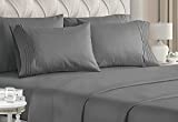 King Size Sheet Set - 6 Piece Set - Hotel Luxury Bed Sheets - Extra Soft - Deep Pockets - Easy Fit - Breathable & Cooling Sheets - Wrinkle Free - Comfy - Gray - Grey Bed Sheets - Kings Sheets - 6 PC