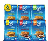 SaltMe! Better for You Potato Chips, 50% Less Sodium, Kosher, Non-GMO, Better for you Chips, Original, Barbecue, Sour Cream & Onion, Cheddar & Sour Cream, Low Salt Potato Chips Variety Pack of 6