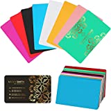 120 Pieces Metal Business Cards Anodized 0.2mm Thick Multi-Color Aluminum Blanks Name Card 3.4 x 2.1 Inch Printable Metal Business Card for Custom Pattern (8 Colors)…