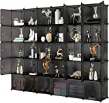 Aznze Portable Storage Cubes, with Metal Bottom Panel(More Stable), Cube Shelves with Doors, Modular Bookshelf Units，Clothes Storage Shelves，Room Organizer for Cubby Cube-30 Cubes