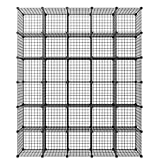 KOUSI 14"x14" Wire Cube Storage, Metal Grid Organizer, 30-Cube Modular Shelving Unit, Stackable Bookcase, Ideal for Living Room, Bedroom, Office, Garage