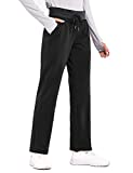 BALEAF Women's Fleece Lined Sweatpants for Cold Winter Thermal Hiking Pants Stretch Elastic Waist Zipper Pocket Black M