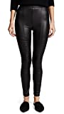 Plush Women's Fleece Lined Liquid Moto Leggings, Black, M