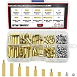 DYWISHKEY 320 Pieces Male Female Hex Brass Spacer Standoff Screw Nut Assortment Kit (M2.5)