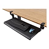 Stand Up Desk Store Compact Clamp-On Retractable Adjustable Height Under Desk Keyboard Tray, (Large, 33" Wide)