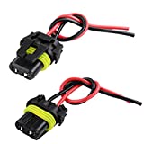 HUQIAODS 900-Series 9005 9006 HB3 HB4 Female Adapter Wiring Harness Sockets Wire Connector For Headlights Fog Lights Replacement (Pack of 2)