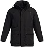 Perry Ellis Men's Winter Coat - Heavyweight Parka Jacket with Cargo Pockets, Size Small, Black