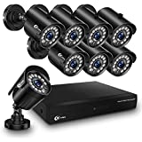 XVIM 1080P Wired Security Cameras System - 8CH Home Security Camera System DVR(No Hard Drive),8PCS 2MP Security Cameras, IP66 Waterproof Outdoor Camera System, Night Vision, Motion Detect, APP Access