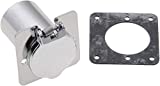 Zerostart 8608032 Heavy Duty Weatherproof Receptacle and Gasket, Chrome with 2 Pre-Drilled Holes, 2.5" x 2.5"