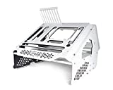 PrimoChill's Praxis Wetbench Powdercoated Steel Modular Open Air Computer Test Bench for Watercooling or Air Cooled Components - White w/Black Accents