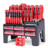 HORUSDY 101-Piece Magnetic Screwdriver Set with Plastic Racking, Tools for Men Tools Gift