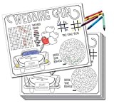 UP THE MOMENT Kids Wedding Activity Placemats - 24 Count, Wedding Coloring for Kids, Kids Table Wedding Activities, Wedding Activities Placemats, Kids Wedding Favors