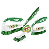 Libman Scrub Kit: Three Different Durable Brushes for Grout, Tile, Bathroom, Kitchen. Easy to Handle, Strong Fibers for Tough Messes – Family Made in The USA, Green White