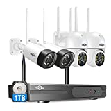 Hiseeu 2K WiFi Security Camera System Outdoor 3MP Dome PTZ Cameras and Bullet Cameras Surveillance Mobile&PC Remote,IP66 Waterproof,Night Vision,7/24/Motion Record,Motion Alert,Two Way Audio