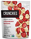 Crunchies Freeze-Dried Strawberry Banana Fruit, 100% All Natural Crispy Snacks, Gluten Free & Vegan, 1 Ounce (6 Pack) (Packaging May Vary)