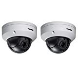 Lorex 2 Pack LNZ44P4B Super High Definition 4MP Indoor/Outdoor Day & Night PTZ Network Dome Camera with Color Night Vision, 4X Optical Zoom, Vandal Resistant, Waterproof