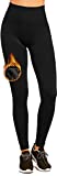 Women's Fleece Lined Leggings Thermal High Waist Tummy Control Yoga Pants Winter Slimming Workout Running Tights (Black, Large-X-Large)