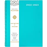 2022 Monthly Planner/Calendar - 18-Month Planner with Tabs & Pocket & Label, Contacts and Passwords, 8.5" x 11", Thick Paper, Jan. 2022 - Jun. 2023, Twin-Wire Binding - Teal by Artfan