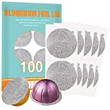 CAPMESSO Aluminum Foils Lids to Reuse Vertuoline Capsules Coffee Pods Compatible with Nespresso VertuoLine Machine 64mm(100/package)