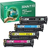 GREENSKY Remanufactured Toner Cartridge Replacement for HP 304A for Canon 118 for CP2025DN CM2320N CM2320NF CM2320FXI MFP MF8580CDW MF8350CDN MF8380CDW MF726CDW LBP7660CDN LBP7200CDN Printer (4 Pack)