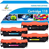 TRUE IMAGE Compatible Toner Cartridge Replacement for Canon 118 Work with Canon Imageclass MF8580Cdw MF726Cdw MF8380Cdw MF8350Cdn LBP7660Cdn Printer Ink (Black Cyan Yellow Magenta, 4-Pack)