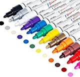 Oil Based Paint Pen, Permanent Paint Marker: Quick-Dry, Waterproof Paint Set of 12 for Rock Painting, Glass, Fabric, Ceramic, Wood, Metal, Mug, Plastic, Stone, Christmas Stencil Art Craft Supplies kit