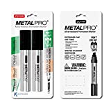 ZEYAR Permanent Marker Pens, JUMBO Size, Aluminum Barrel, Set of 2, Premium Waterproof & Smear Proof Markers, Quick Drying, Writes on most surfaces (Black)