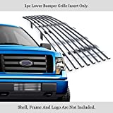 APS Compatible with Ford F-150 2009-2014 Lower Bumper Stainless Steel Polished Chrome 8x6 Horizontal Billet Grille Insert F66789S