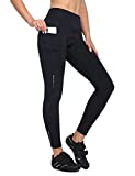 BALEAF Women's Cycling Pants 4D Padded Bike Pants Compression Leggings Warm Biking Tights Bicycle Biker Riding Pockets Black L