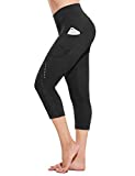 BALEAF Women's 4D Padded Bike Pants Cycling Capris Bicycle Biking Shorts 3/4 Tights Leggings Pocket UPF50+, Black M