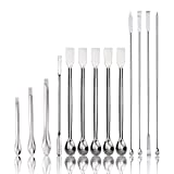 13Pcs Stainless Steel Lab Spatula Micro Scoop Reagent Laboratory Mixing Spatula 22cm Long Sampling Spoon