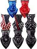 8 Pieces Face Cover Scarf Bandana Ear Loops Balaclava Unisex Cooling Neck Gaiters Scarf Shield, 8 Styles (Flowers Set)