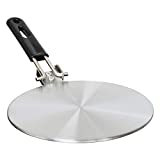 9.45inch Heat Diffuser Stainless Steel Induction Diffuser Plate with Foldable PP Handle, Induction Adapter Diffuser Converter Hob Simmer Ring Plate for Electric Gas Stove Glass Induction Cooktop