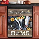 Sportman This is No Place Like Home Kitchen Decor Farmhouse Dishwasher Magnet Cover Cow Heifer Magnetic Washing Machine Refrigerator Panel Decal Sticker, 23 W x 26 H inches