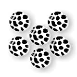 Medium Refrigerator Magnets Funny-Cute Fridge Magnet Cow Pattern Black and White-6 Pieces Glass Refrigerator Magnet Round Decorative Magnets for Whiteboard Photo Office Locker