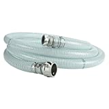 Suction Pump Water Hose With Camlocks - Made in the USA - White / Clear Trash Pump Hose - 2" x 20'