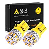 Alla Lighting T10 Wedge Amber Yellow 194NA 194 168 2825 175 W5W W10W LED Bulbs Super Bright High Power 3014 18-SMD Side Marker Lights/Interior Lights Lamp Replacement