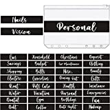 34 Pieces Cash Envelope Label Budget Sticker A6 Budget Binder Labels Finance Planner Cash Envelope Sticker for Budgeting Saving Sinking Funds Daily Expenses (Black)