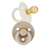 Itzy Ritzy Natural Rubber Pacifiers for Ages 0 - 6 Months, Coconut & Toast