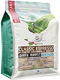 32 Ounce (2 LB) Espresso Coffee Whole Bean, Low Acidity all Natural, Dark Roast Heavy Crema, Colombia and Brazil Coffee, Notes: Roasted Nuts, Sweet Caramel Nutmeg - CoffeaFarms by Coffeeland