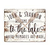 Personalized Welcome to the Lake House Aluminum Metal Wall Art